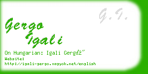 gergo igali business card